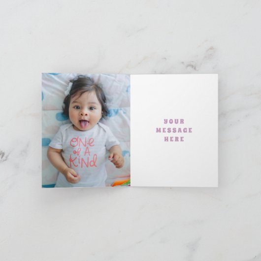 Retro Rainbow & Daisis Dankeschön Karte - Minze (Innenseite)