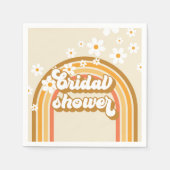 Retro Rainbow Daisy Groovy Brautparty Serviette (Vorderseite)