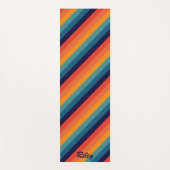 Retro Rainbow Diagonal Strip Yogamatte (Vorderseite)