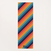 Retro Rainbow Diagonal Strip Yogamatte (Rückseite)