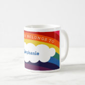 Retro Rainbow | Diese Tasse gehört zu: Name (VorderseiteRechts)