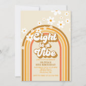 Retro Rainbow Eight ist ein Vibe Groovy 8. Geburts Einladung (Vorderseite)