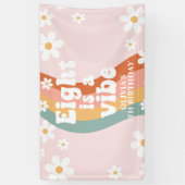 Retro Rainbow Eight ist eine Vibe Daisy 8. Banner (Vertikal)