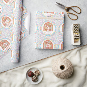 Retro Rainbow FIVE is a Vibe Groovy 5. Geburtstag Geschenkpapier