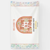 Retro Rainbow FIVE is a Vibe Groovy 5th Birthday Banner (Vertikal)