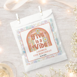 Retro Rainbow FIVE is a Vibe Groovy 5th Birthday Geschenktütchen