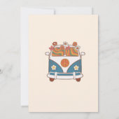 Retro Rainbow Five ist ein Vibe Groovy 5. Geburtst Einladung (Rückseite)