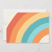 Retro Rainbow Five ist ein Vibe Groovy 5. Geburtst Einladung (Rückseite)