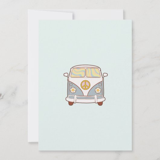 Retro Rainbow Five ist ein Vibe Groovy 5. Geburtst Einladung (Rückseite)