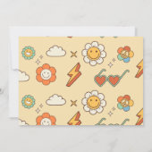 Retro Rainbow Five ist ein Vibe Groovy 5. Geburtst Einladung (Rückseite)