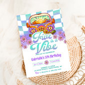 Retro Rainbow FIVE ist ein Vibe Groovy 5. Geburtst Einladung