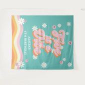 Retro Rainbow FIVE ist ein Vibe Groovy 5. Geburtst Wandteppich (Vorderseite (Horizontal))