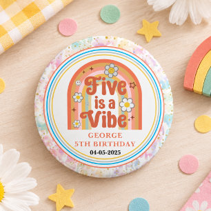 Retro Rainbow FIVE ist eine Stimmung Groovy 5. Geb Button