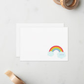 Retro Rainbow Flat Card Kids Stationery Mitteilungskarte (Vorderseite/Rückseite Beispiel)