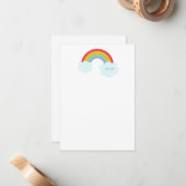 Retro Rainbow Flat Card Kids Stationery Mitteilungskarte (Vorderseite/Rückseite Beispiel)