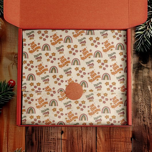 Retro Rainbow Flower Christmas Seidenpapier