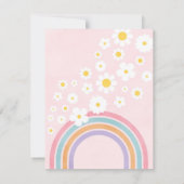Retro Rainbow Flowers Daisies Thank You Card Dankeskarte (Rückseite)