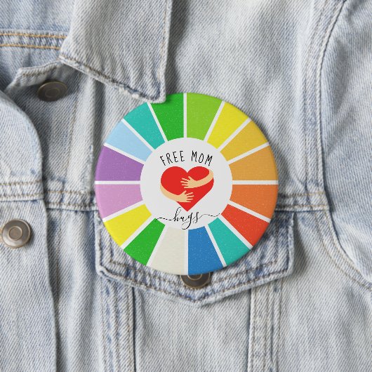 Retro Rainbow Free Mama Hugs | LGBT - Preis Button (Beispiel)