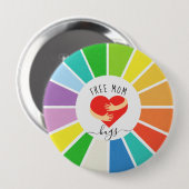 Retro Rainbow Free Mama Hugs | LGBT - Preis Button (Vorne & Hinten)