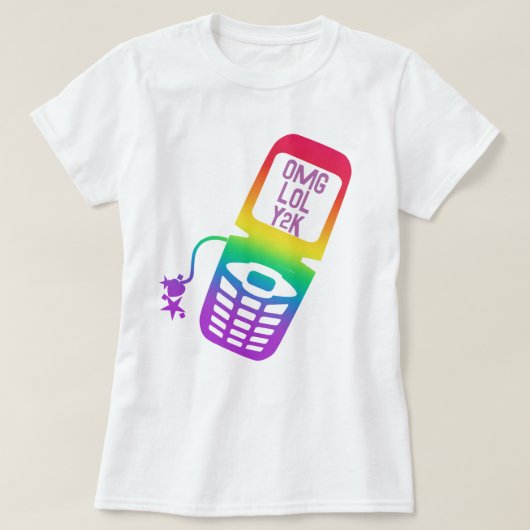 Retro Rainbow Gedreht Phone T - Shirt (Design vorne)