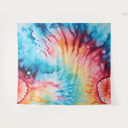 Retro Rainbow Gefärbte Krawatte Style Tapestry der Wandteppich (Vorderseite (Horizontal))