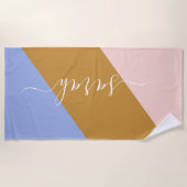 Retro Rainbow Graphic Personalisiert name Strandtuch (Vorderseite)