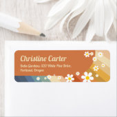 Retro Rainbow Groovy Baby Dusche Rücksendeadresse (Insitu)