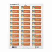 Retro Rainbow Groovy Baby Dusche Rücksendeadresse  (Vorne)