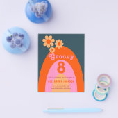 Retro Rainbow Groovy Birthday Party Budget Flyer (Einzeln)