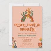 Retro Rainbow Groovy Brautparty Einladung (Vorderseite)