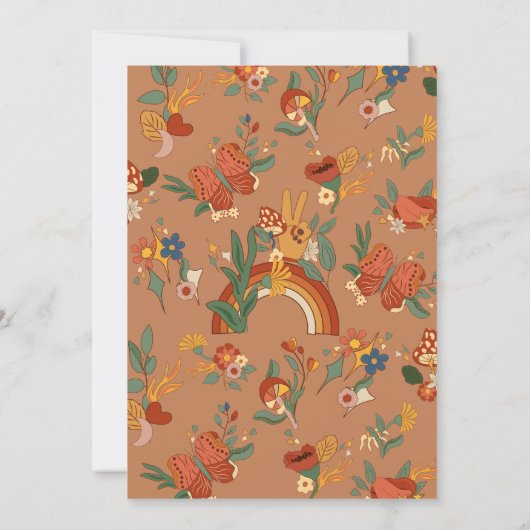 Retro Rainbow Groovy Bridal Dusche Einladung (Rückseite)