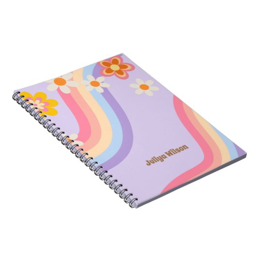 Retro Rainbow Groovy Notizblock (Rechte Seite)