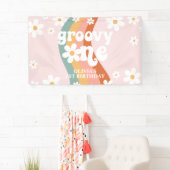 Retro Rainbow Groovy One Daisy 1. Banner (Insitu)
