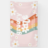 Retro Rainbow Groovy One Daisy 1. Banner (Vertikal)