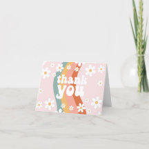 Retro Rainbow Groovy One Daisy