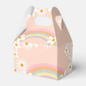 Retro Rainbow Groovy One Daisy Geschenkschachtel (Rückseite)