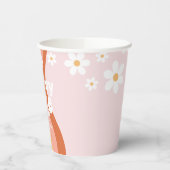 Retro Rainbow Groovy One Daisy Pappbecher (Links)