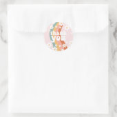 Retro Rainbow Groovy One Daisy Runder Aufkleber (Tasche)