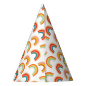 Retro Rainbow Groovy Party Hut Partyhütchen (Rückseite)