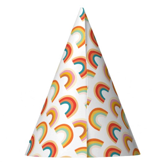 Retro Rainbow Groovy Party Hut Partyhütchen (Rückseite)