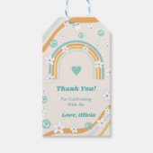 Retro Rainbow Groovy Vielen Dank für Ihr Geschenk Geschenkanhänger (Vorderseite)