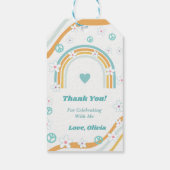 Retro Rainbow Groovy Vielen Dank für Ihr Geschenk Geschenkanhänger (Rückseite)