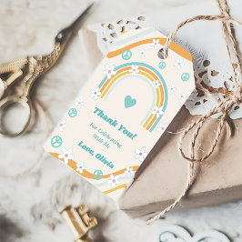 Retro Rainbow Groovy Vielen Dank für Ihr Geschenk Geschenkanhänger