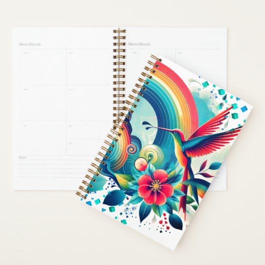 Retro Rainbow Hummingbird Weekly Planner Planer (Anzeige)