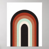 Retro Rainbow in Terracotta Mint & Beige Art Print Poster (Vorne)