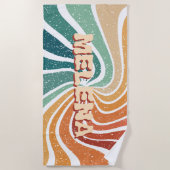 Retro Rainbow Individuelle Name Vintag Beach Handt Strandtuch (Vorderseite)