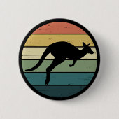 Retro Rainbow Kangaroo Button (Vorderseite)