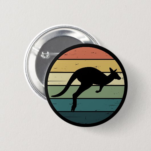 Retro Rainbow Kangaroo Button (Vorne & Hinten)
