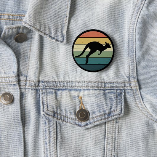 Retro Rainbow Kangaroo Button (Beispiel)