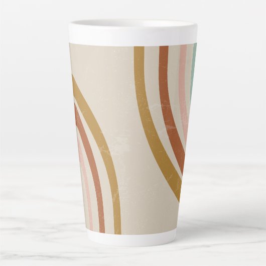 Retro Rainbow Latte Tasse (Vorderseite)